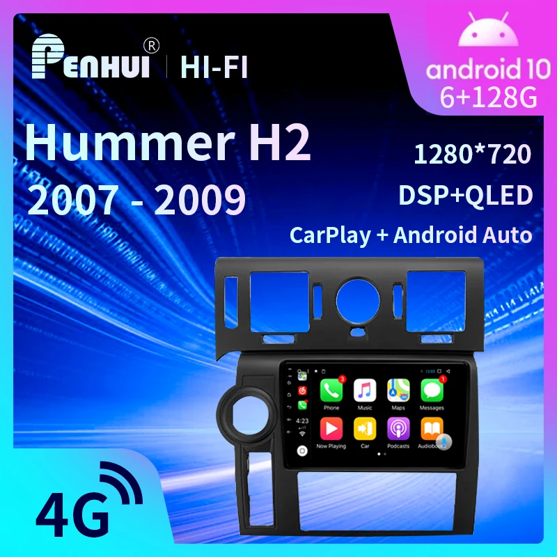 Car DVD For Hummer H2 2007 - 2009 Car Radio Multimedia Video Player Navigation GPS Android 10.0 double din