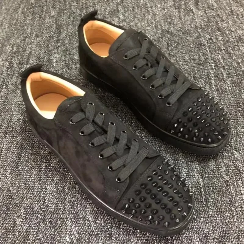 Designerskie buty Kolce Flock Skórzane buty Wiosna Wygodne mieszkania Bieganie Męskie trampki Czerwone niebieskie buty Męskie duże rozmiary 35-47
