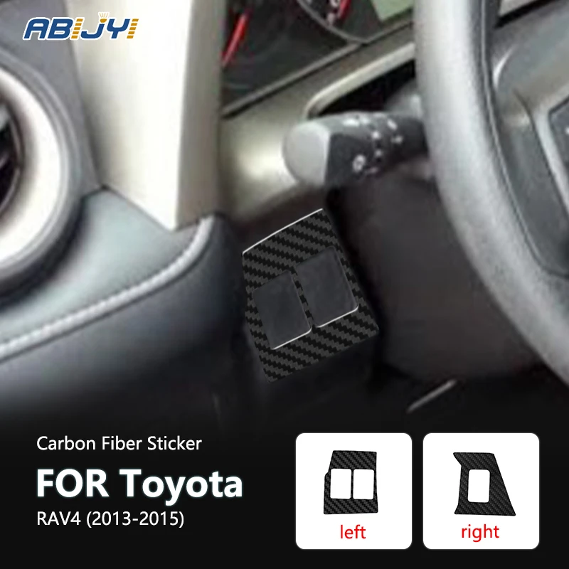 

For Toyota RAV4 2013-2015 New Carbon Fiber Interior Steering Column Left Right Side Decoration Sticker Decal Car Accessories