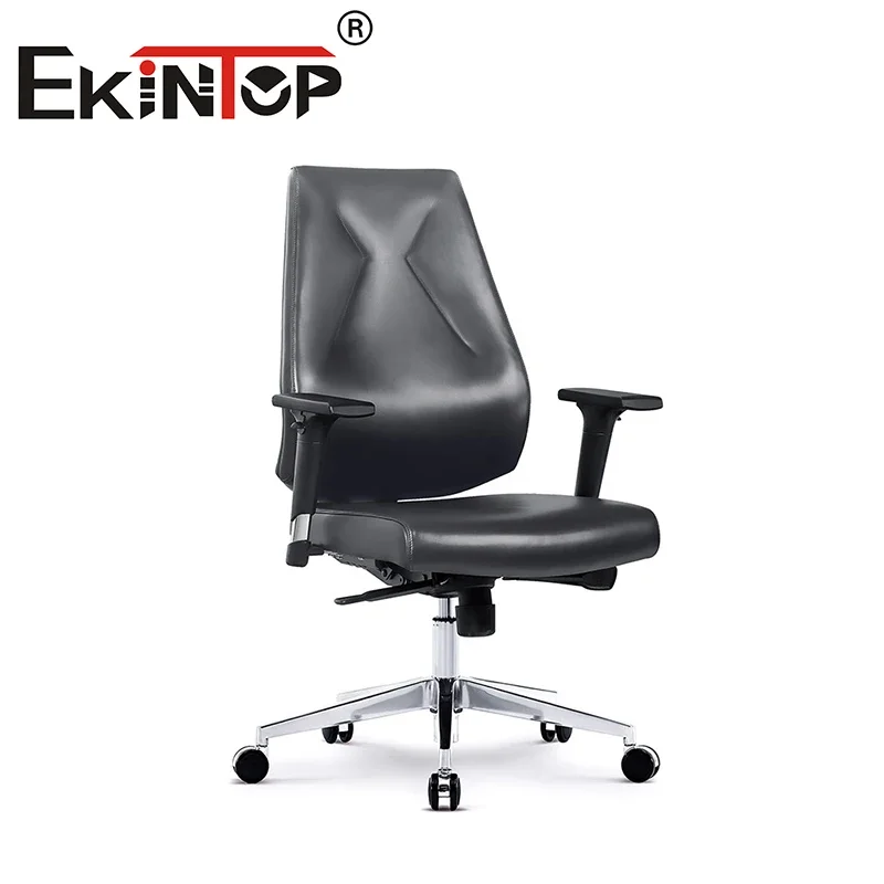 Kursi kantor balap hitam mewah nyaman, kursi kantor ergonomis kulit eksekutif pas