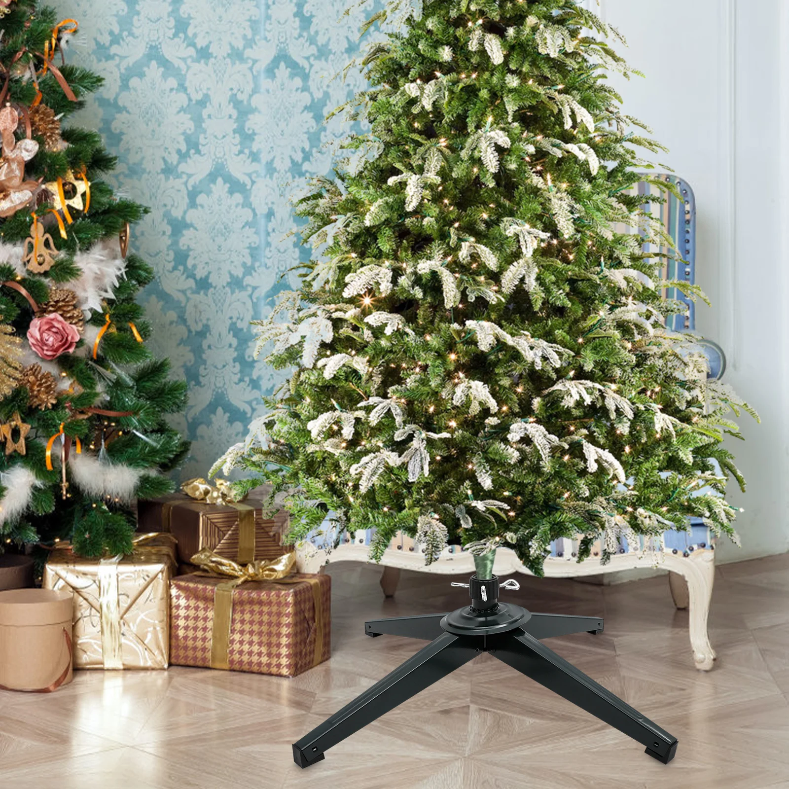 قاعدة عيد الميلاد حامل معدني قابل للطي شجرة عيد الميلاد قوس حامل قوي لشجرة اصطناعية ديكور المنزل رف دعم عيد الميلاد