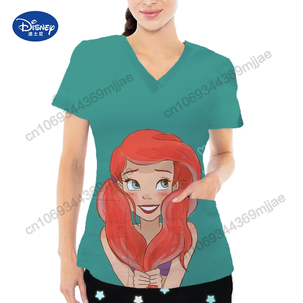 

Disney Pocket V-Neck Vintage T Shirts Traf 2023 Woman Top Women T Shirt Y2k Korean Style Clothes Women 2023 Yk2 Cute Tops Tshirt