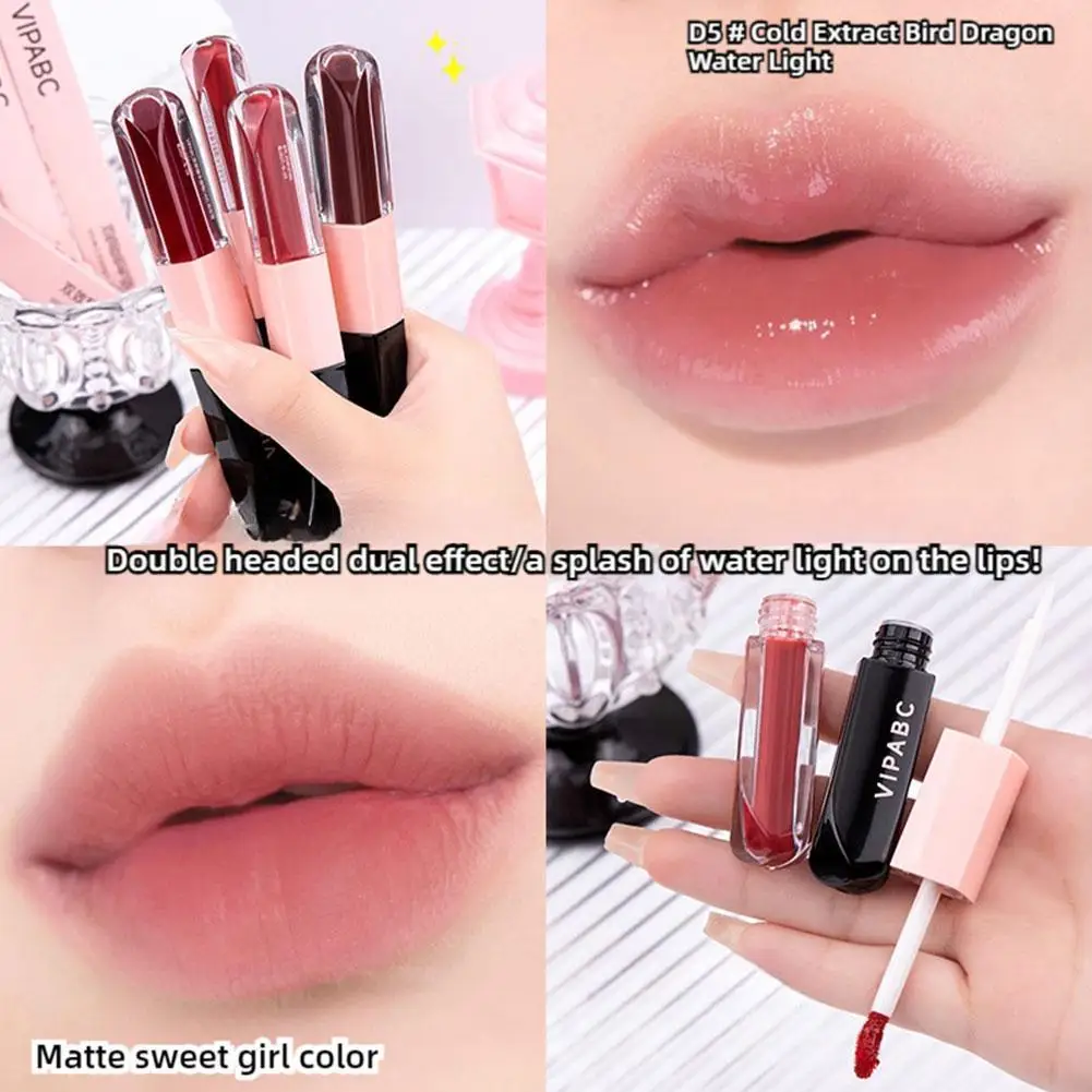 Moisturizing Holding Mirror Dudu Lip Essence Lip Makeup Honey Mist Matte Lip Mud Mouth Red Raincoat Double Head Lip Glaze