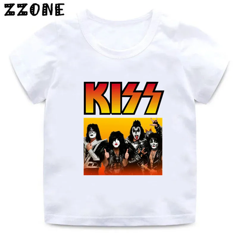 Hot Sale Stormtrooper Fans Kiss Rock Band Print Kids T shirts Boys Clothes Baby Girls Tops Children Summer Short Sleeve T-shirts