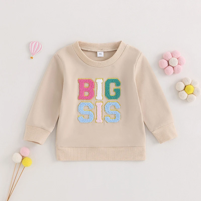 Autumn Sweatshirts for Girls Toddler Long Sleeve Crewneck Letter Print Pullover Tops