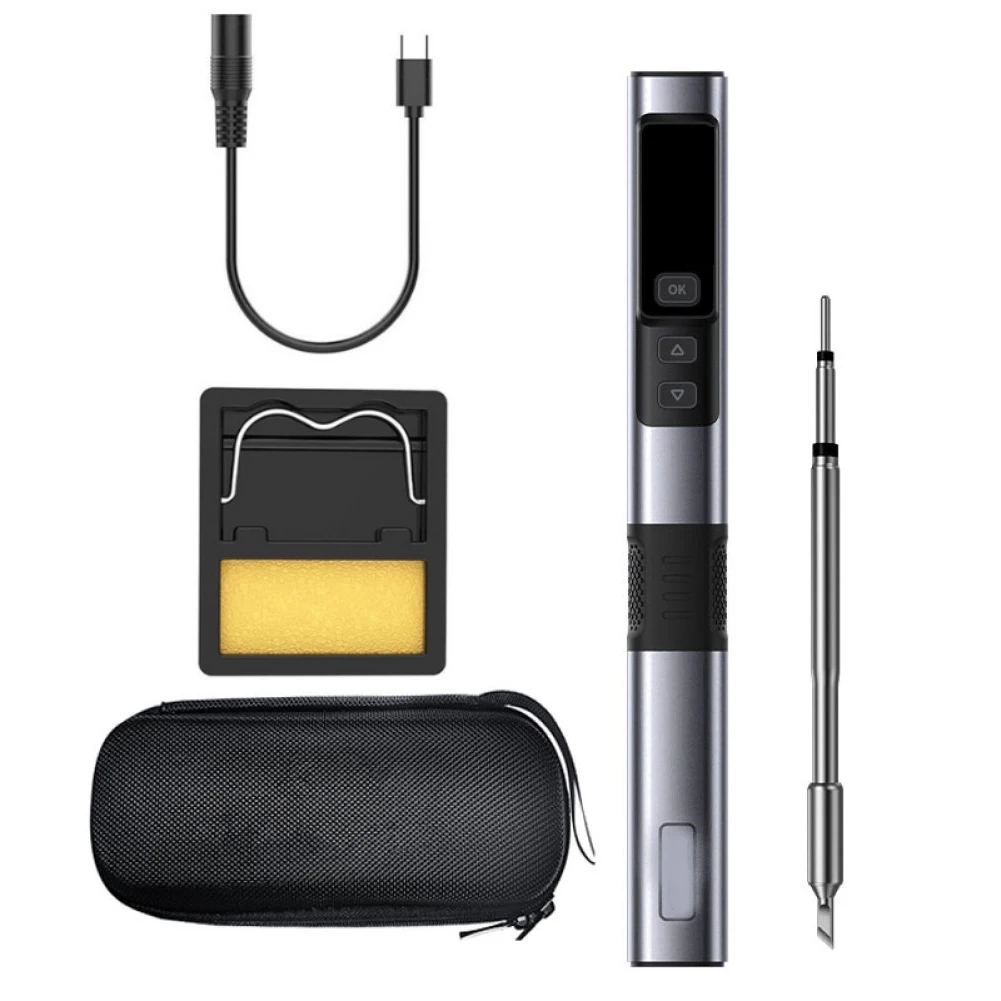 Soldador inteligente HS02A Fuente de alimentación de 100 W Función de sueño inductivo y protección electrostática para reparaciones seguras