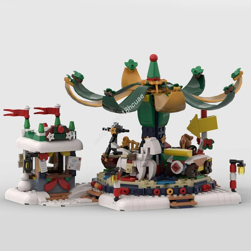 850 قطعة MOC Merrygoround nan نموذج اللبنات تجميع فكرة التعليم العمارة ألعاب الطوب هدايا عيد الميلاد