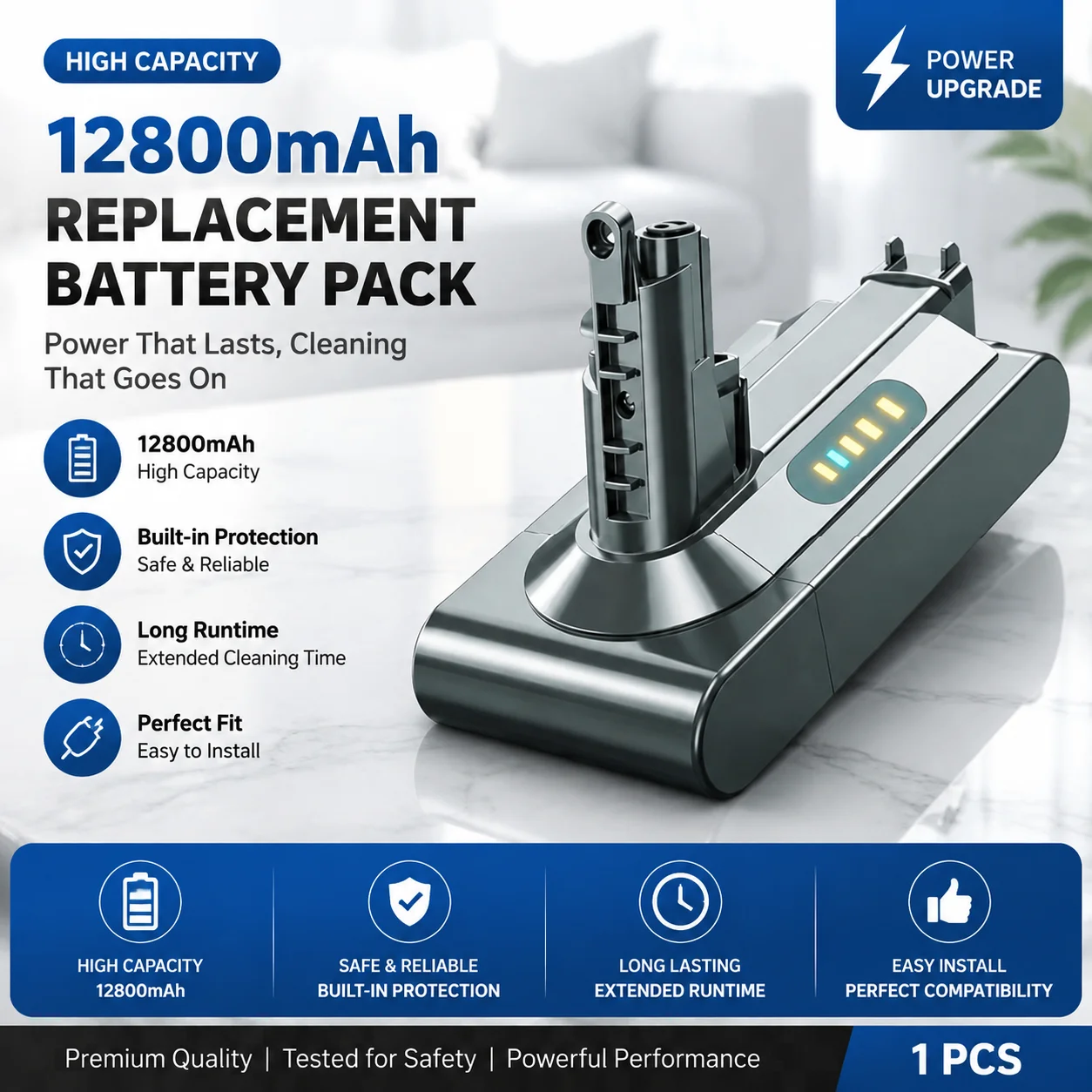 Batterie de remplacement pour aspirateur sans fil Dyson V10 12800mAh, série V10 Absolute Animal Total Clean Cyclone, batterie Li-ion