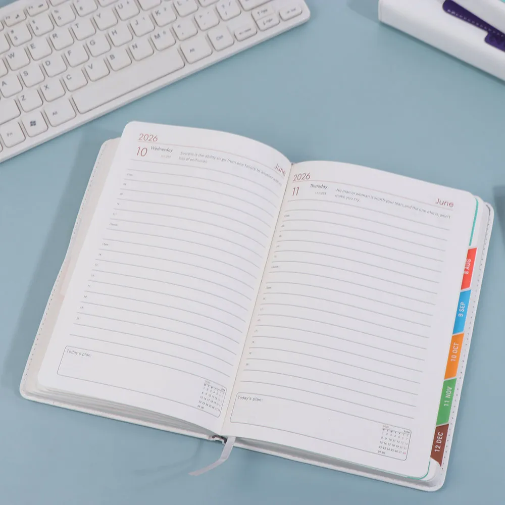 

Ежедневник-планировщик на 2026 год, 12 месяцев, 365 дней, с закладками, для повышения эффективности, с плотной бумагой, простой блокнот для списков дел