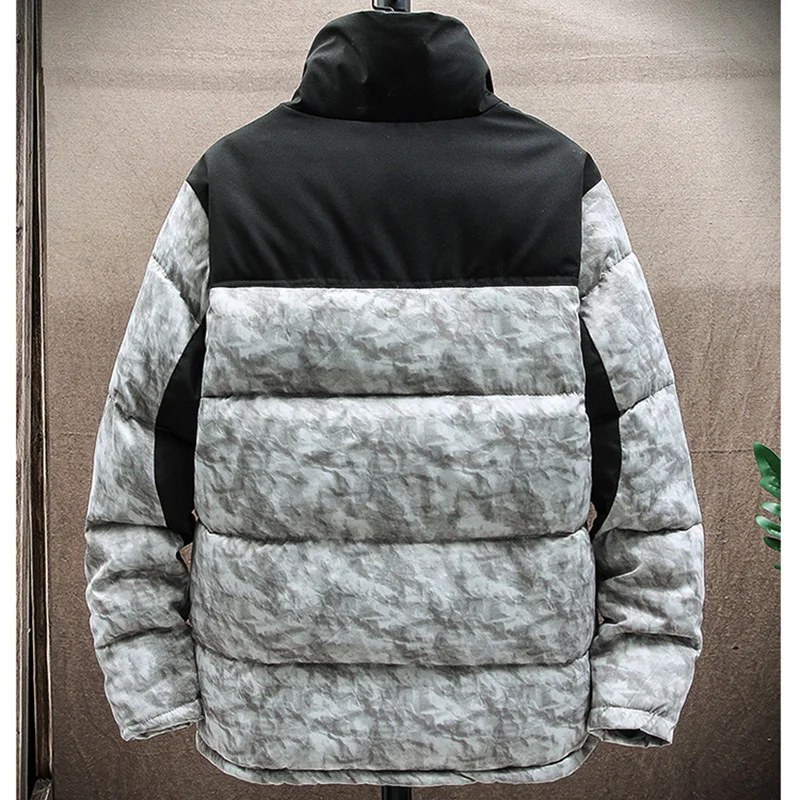 Neue Winter 2023 Camouflage Mantel Männer Verdicken Casual Parka Slim Fit Outwear Warme Outwear Patchwork Männlichen Dicke Jacke Plus Größe 4XL