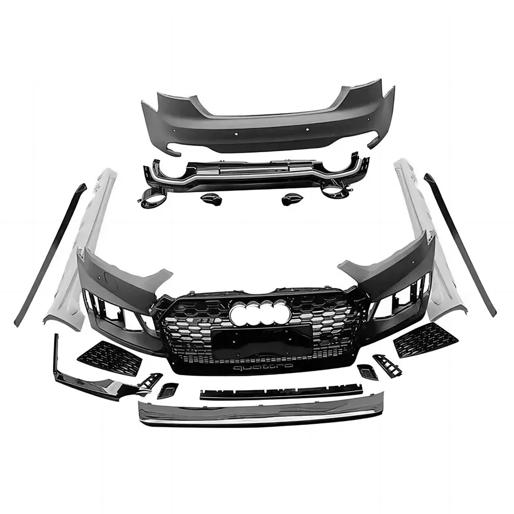 

Full RS5 Style Body Kit For Audi A5 B9 16-19 Front Bumper with Grill Rear Bumper with Diffuser Muffler Tip Side Skirts