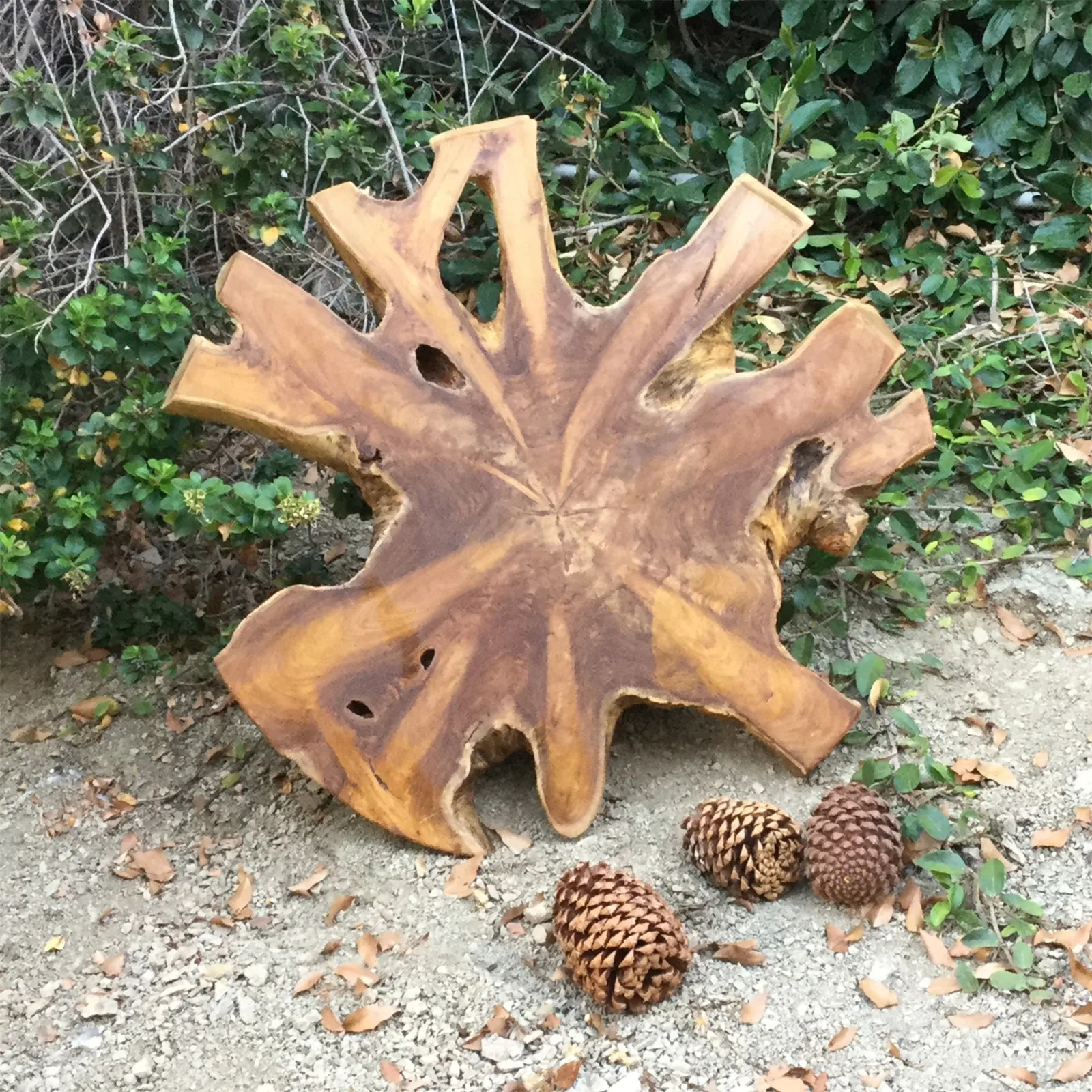 Café TablesNatural Teak Wood Live Edge Table Top for DIY Coffee Side End Table Rustic Style