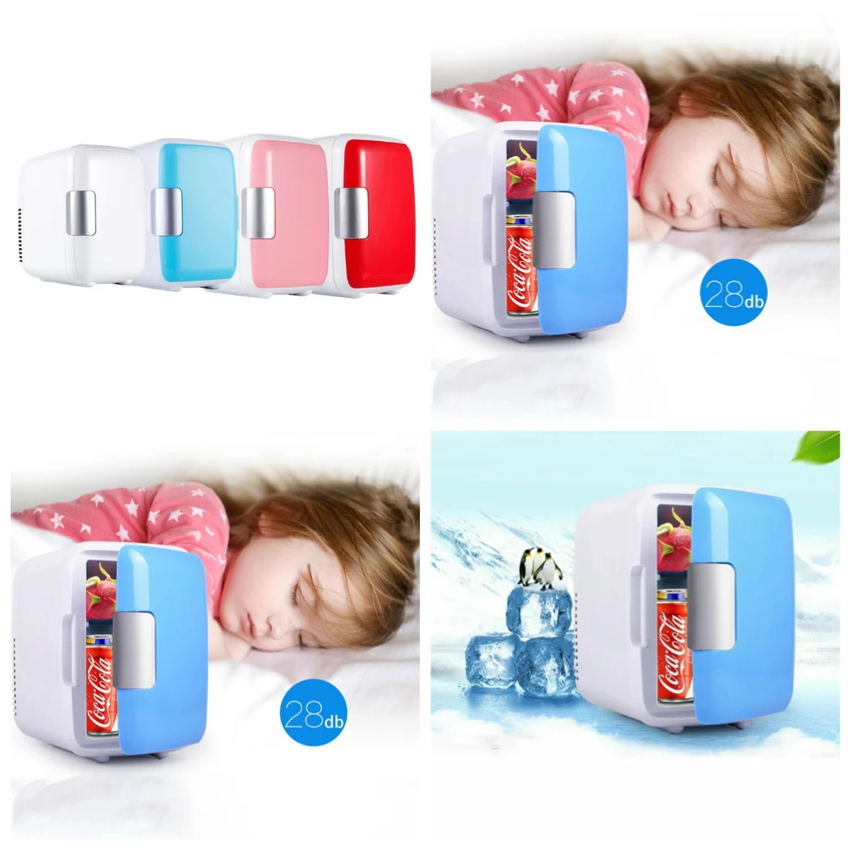 

4L Portable Mini Fridge Freezer, Compact Refrigerator for Car, Home & Apartment