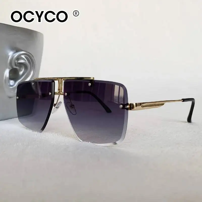 Vintage Mode Randlose Quadratische Sonnenbrille für Männer und Frauen Luxuriöse Klassische Markendesigner Metall-Sonnenbrillen Reise- und Fahrbrillen 2026