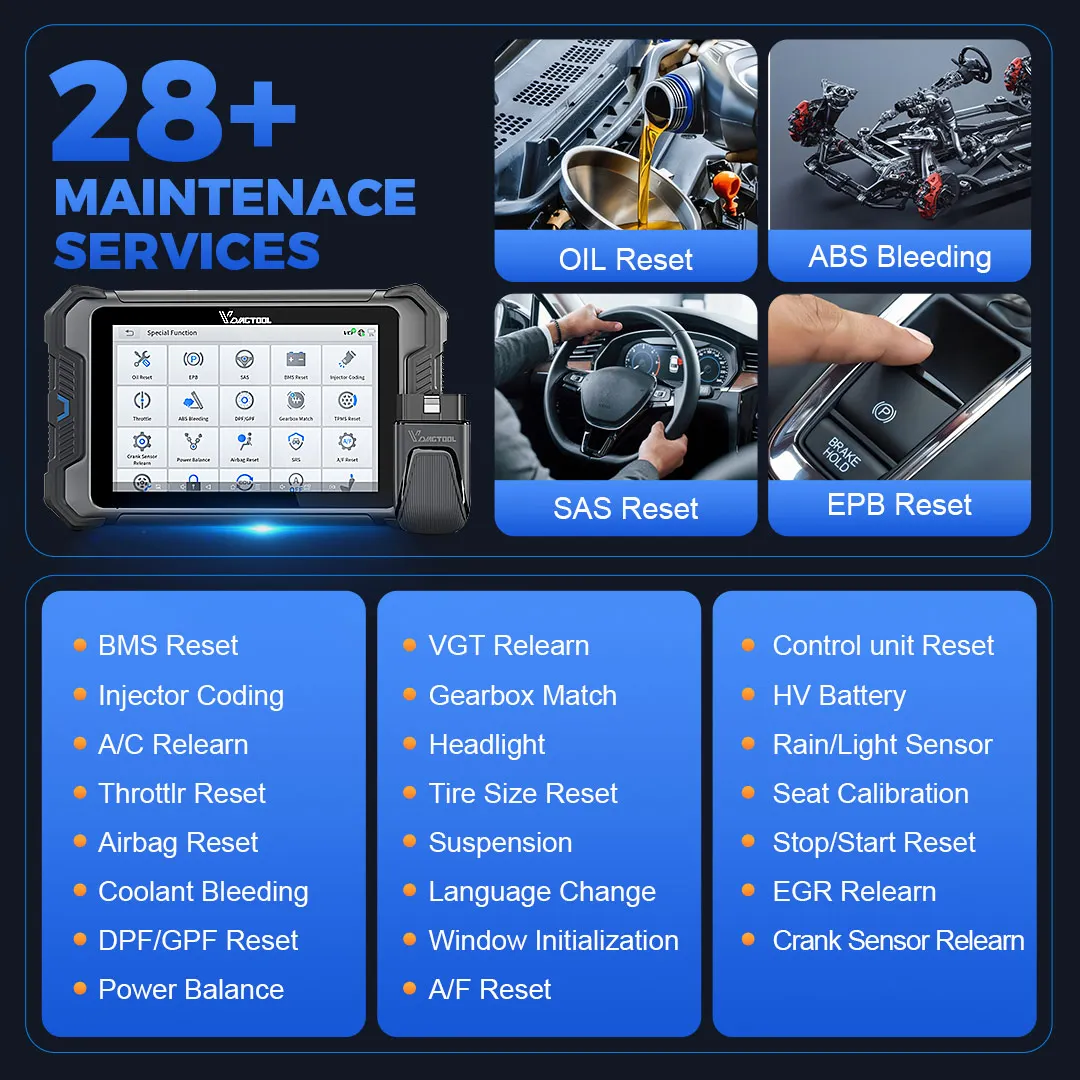 VDIAGTOOL VD80BT LITE Obd2 ماسح ضوئي بلوتوث أدوات تشخيص السيارات ECU الترميز اختبار نشط 28 + إعادة تعيين قارئ رمز FCA & DOIP Obd2 #5