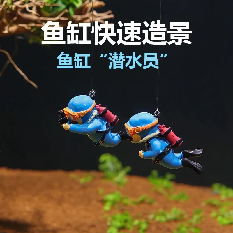 Mini Diver Figurines Miniatures Floating Ball Aquarium Decoration Fish Tank Landscaping Ornaments Aquatic Aquarium Accessories