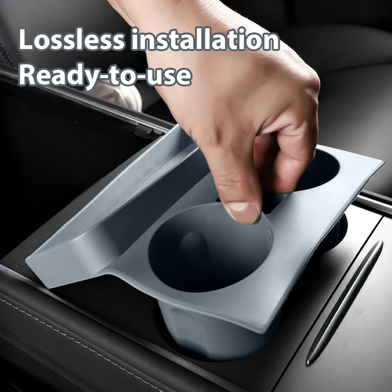 Center Console Cup Holder for Tesla Model 3 Model Y Car Interior Anti-Slip Water Cup Limiter Sunglass Holder Key Card Organizer