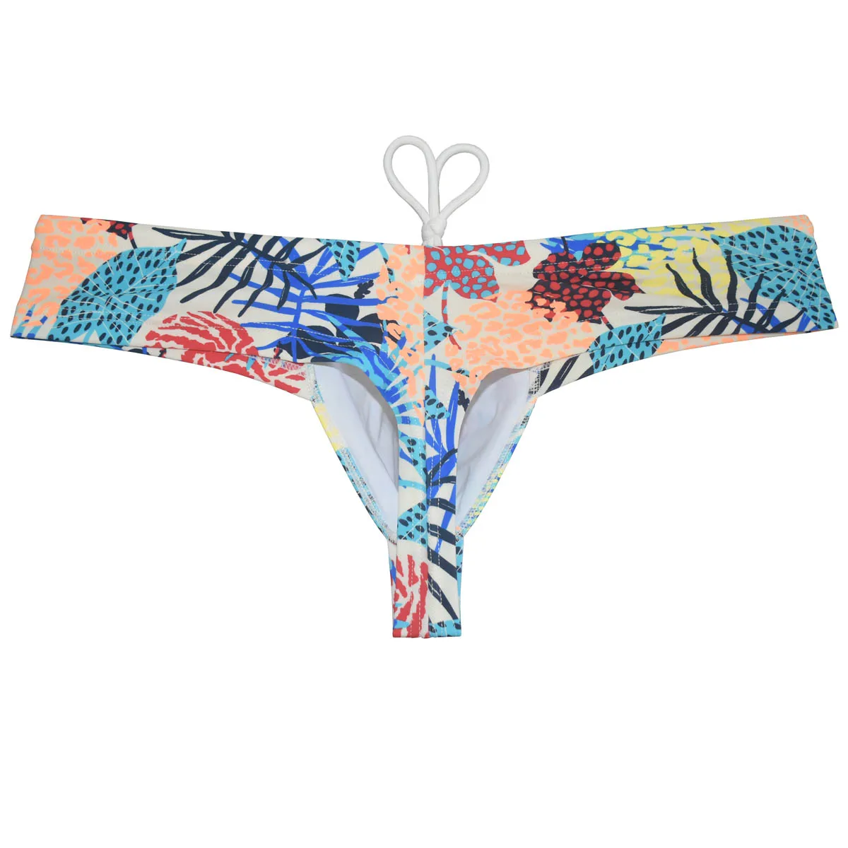 Mens Drawsting Printed Swimwear Cheeky Low-Rise Tangas Quick-dry Swim Thongs Half Hipster Briefs Stretchy Brazilian Underwear