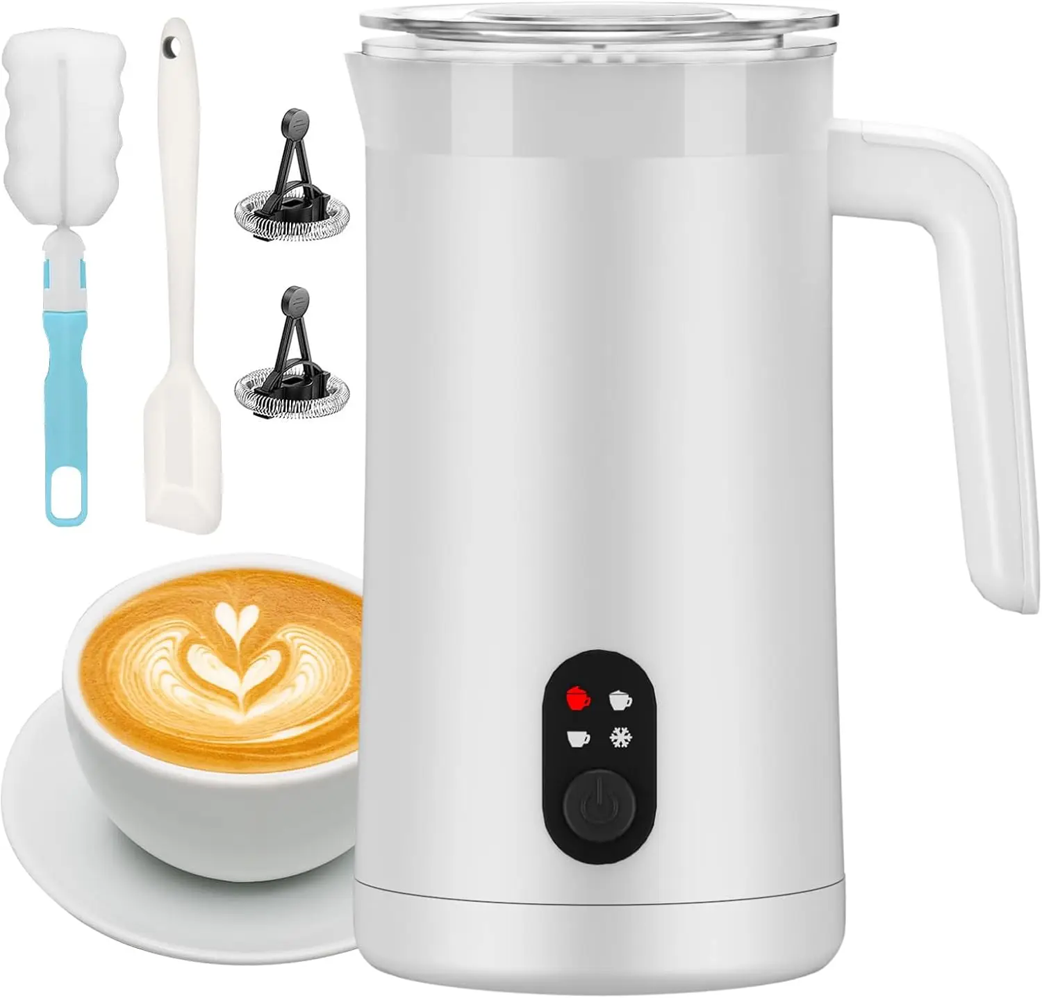 

4-in-1 Electric Milk Steamer and Frother, 13.5oz/400ml Large Capacity Automatic Foam Maker for Latte, Cappuccino