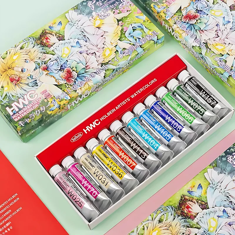 Holbein Watercolor Paint 12 Colors 5ML Transparent Watercolor Paint Set Suitable For Comics Illustration Painting Sketching