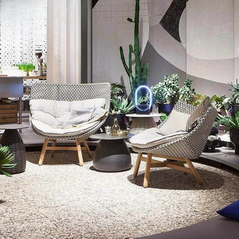 Outdoor garden courtyard rattan sofa villa balcony living room deck chair combination hotel homestay terrace leisure rocking cha