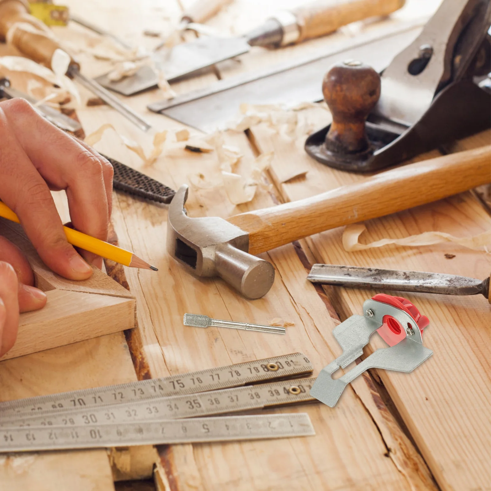 

1 set Chainsaw Sharpener Kit Grinding Burr Metal Handle Steel Angle Rails Sharpening Angle Guide Rotary Tool Accessory For