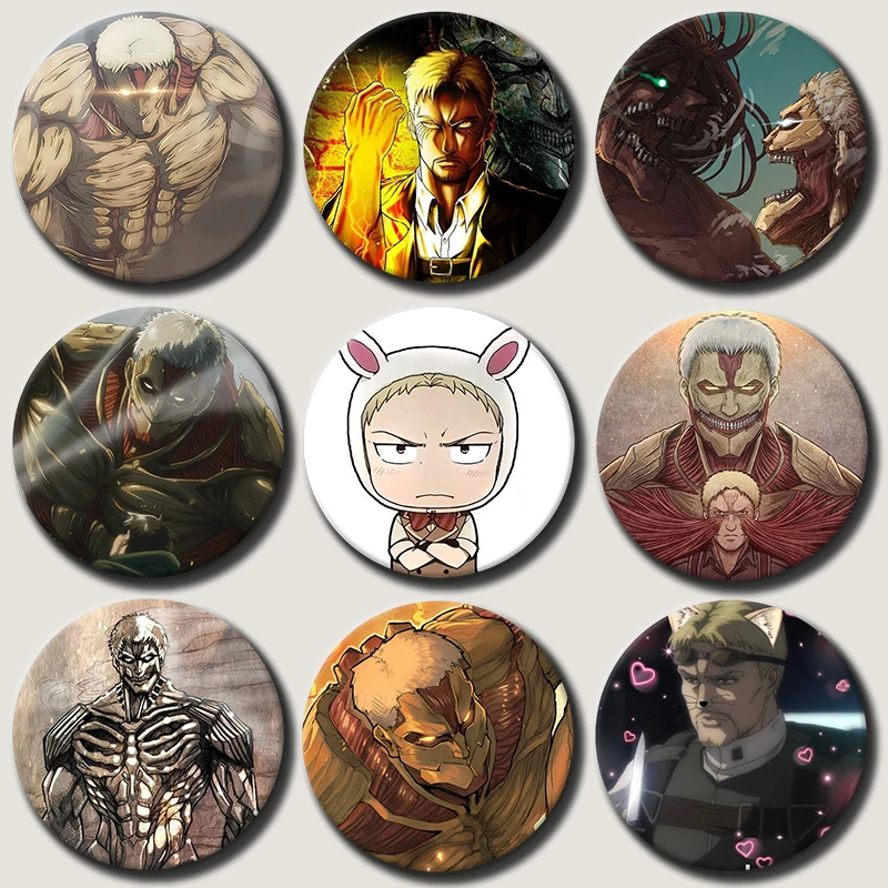 Anime Character Reiner Braun Soft Button Pin Cartoon Reiner Braun Brooch Creative Badge for Backpack Clothes Decoration Gift