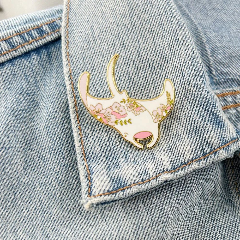 الوردي الأزهار مانتا راي المينا دبوس لطيف زهر راي بروش المحيط عاشق التلبيب دبوس الغواصين عشاق الحيوان هدية جمع