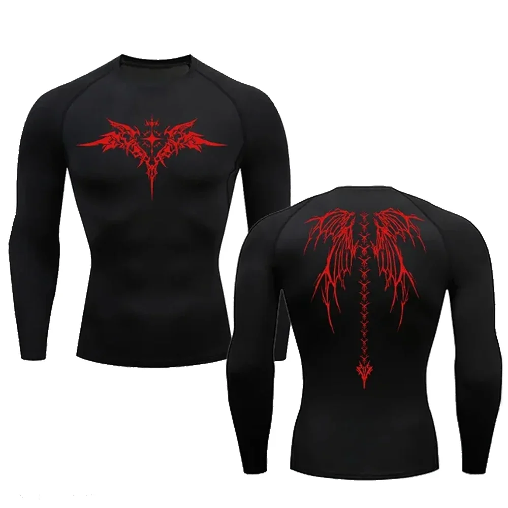 Fitness studio Kompression T-Shirt Sport Workout Skelett Print T-Shirts Herren Laufen Fitness engen