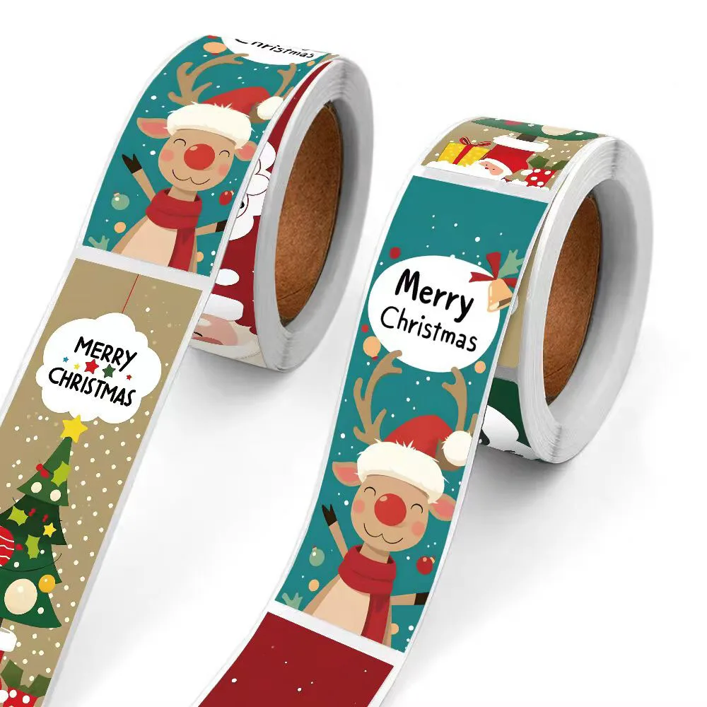 Christmas And Paper Packaging Stickers Are Suitable For Party Gift Packaging, With a Total of 120 Small Stickers Per Roll