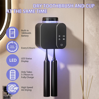 ABBP-Toothbrush Sterilizer Punch-Free Wall Mount UVC Cleaning And Drying Function Solar Charging Toothbrush Holder