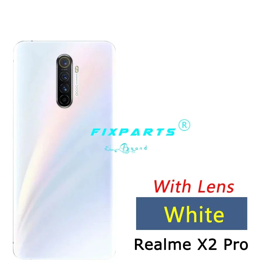 For OPPO Realme X2 Pro Back Battery Cover Rear Housing Door Glass Case Camera Lens For Realme X2 Pro Battery Cover With Adhesive