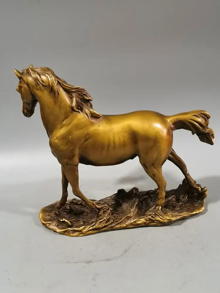 brass home feng shui blessing fortune auspicious animal horse statue