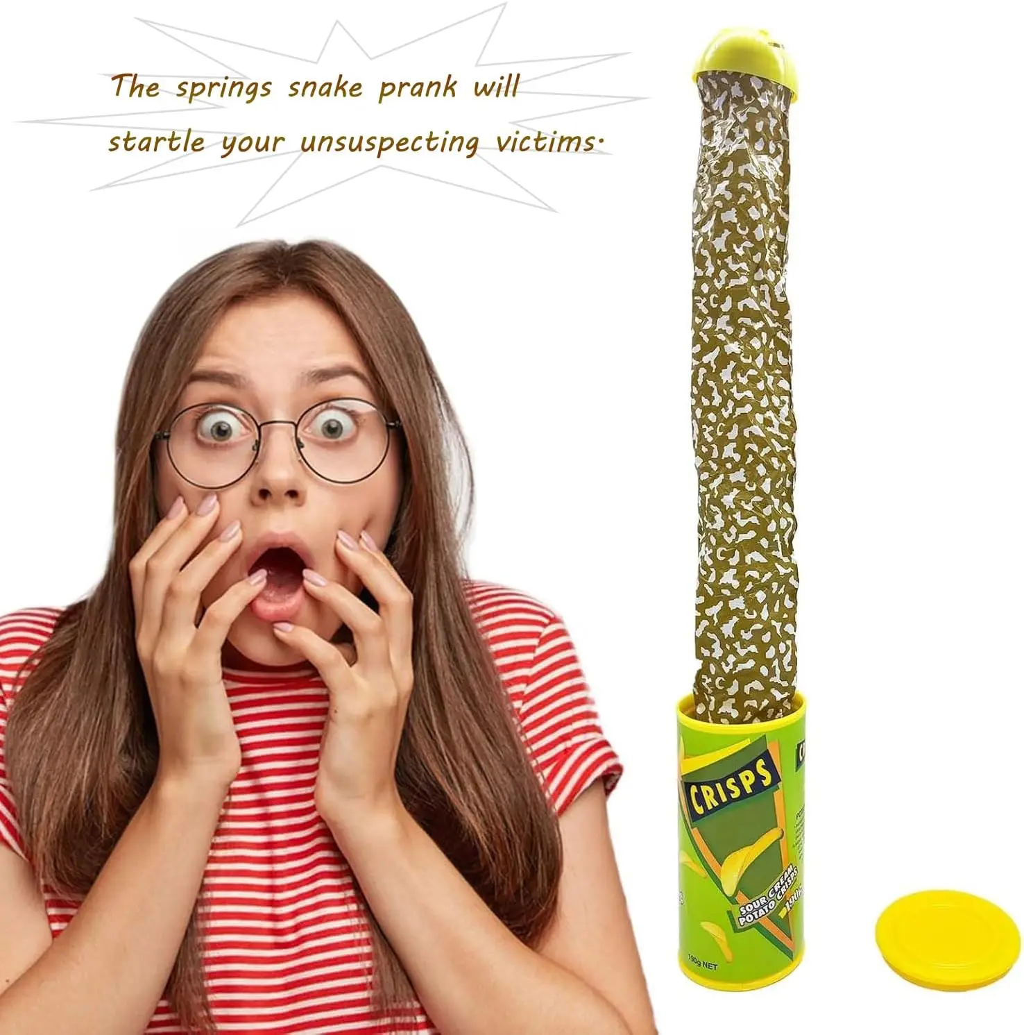いたずらポテトチップジャンプできる春のヘビのおもちゃギフトエイプリルフールハロウィンパーティーの装飾ジョークいたずらトリック楽しいジョークおもちゃギフト