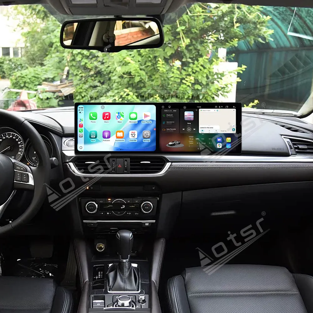 Dual 10.1 Inch Android 15 CarPlay Radio For Mazda Atenza 2017-2019 HD Touch Screen Multimedia Player Car GPS Navigati Head Unit
