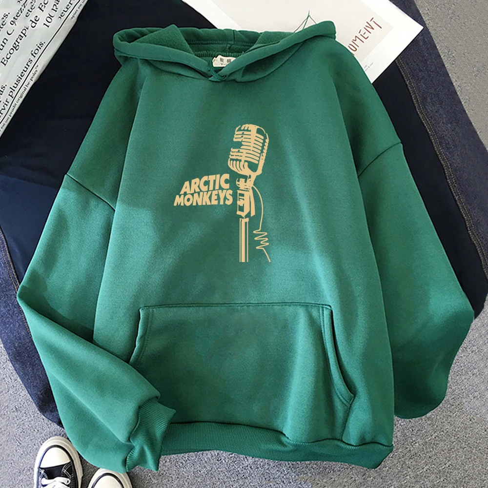Sweat à capuche imprimé Vintage pour homme, vêtement de Skateboard, Harajuku, motifs de vagues sonores et de singes arctique, Kpop