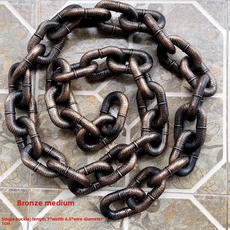 중간 크기 플라스틱 체인, 할로윈 유령의 집 바 장면 소품, 사실적인 철제 체인, 영화 공연 소품 장식