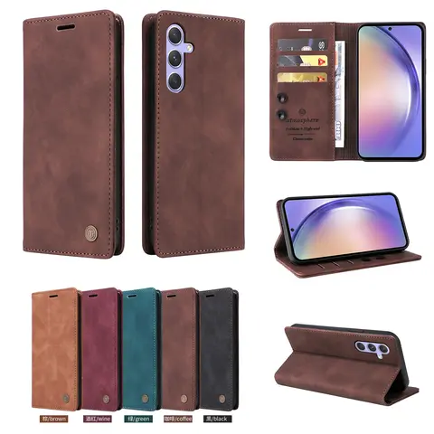 Luxury Leather Wallet Phone Case For Coque Samsung Galaxy A56 A36 A26 A16 A55 A35 A25 A15 A05 A05S A07 A17 Flip Book Cover Funda