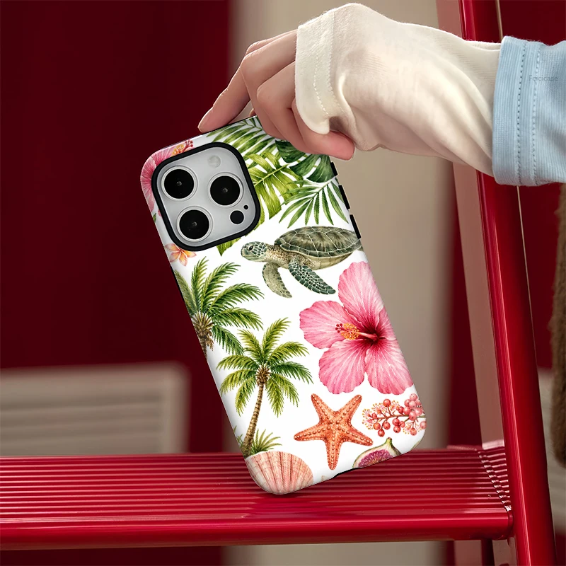 Fcicicase Magnetic Phone Case For iPhone Air 17 15 16 Pro Max 14 13 12 11 Flower Starfish Conch Sea Turtle For Magsafe Cover - view 6