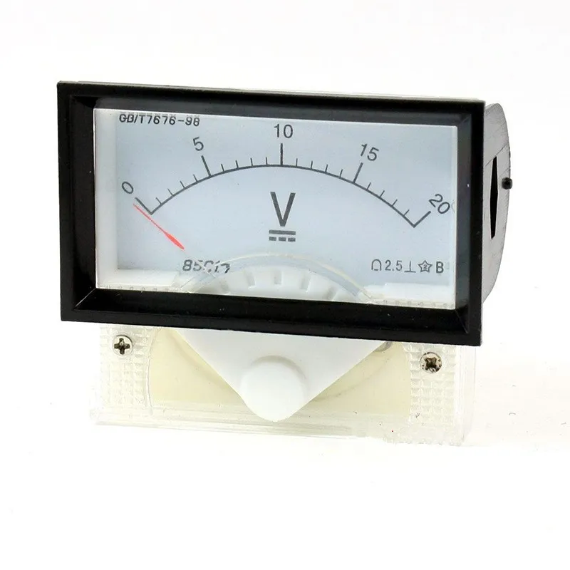 1Pc 85C17 Class 2.5 DC 0-20V 15V 30V 50V 100V 150V 250V 300V 500V Voltage Panel Meter Gauge Voltmeter