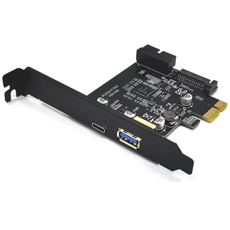 [NEW!】 USB 3.2 PCI-E Expansion Card PCI-E USB Controller 1X To Type-C Type-A 19 Pin Adapter Multiport 5Gbps Add-On Cards Multipl