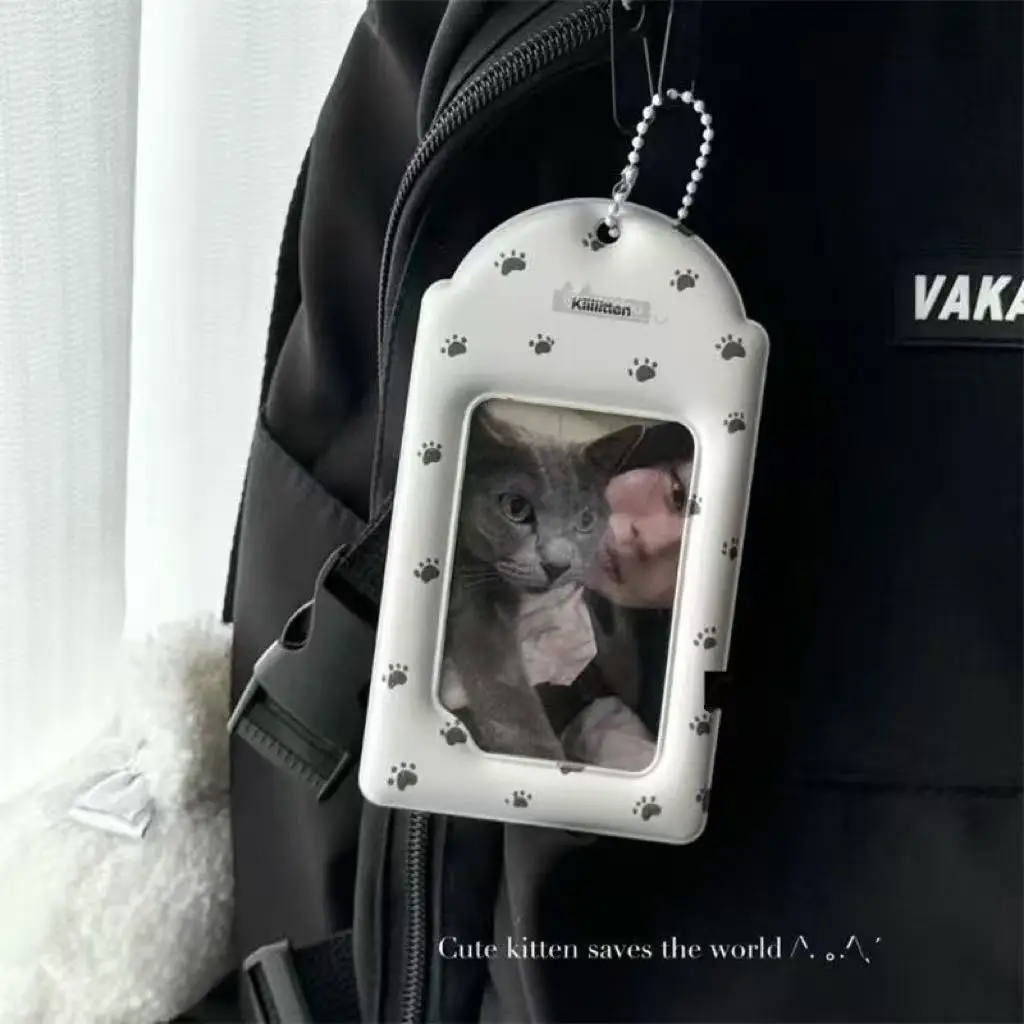 1-2pcs INS 3-inch Photo Storage Photocard Case Cat Claw Student ID Photocard Holder Card Case Kpop Photo Card Idol Card Holder image 5