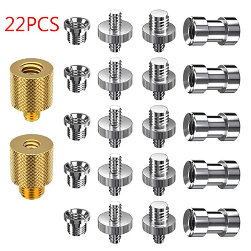 573A 22 Teile/satz Metall 1/4 zu 3/8 Konverter Gewinde Schrauben Stativ Kamera Schraube Adapter Messing Schraube Kit Fotografie