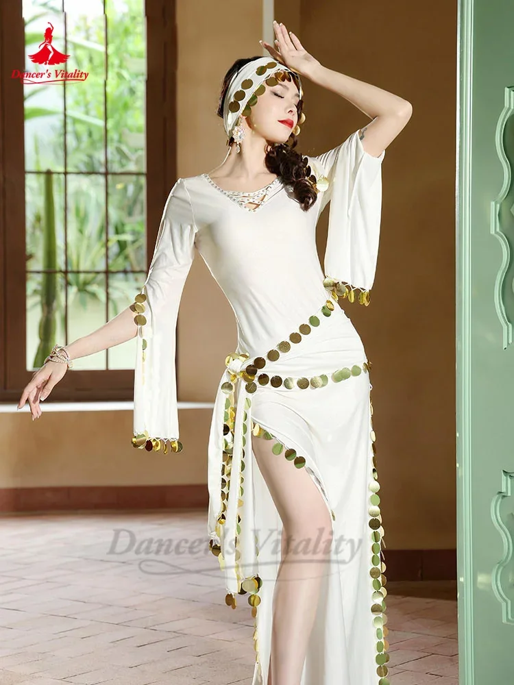 Belly Dance Performance Robe for Women Side Split Saidi Baladi Robe Performance Adult Chidlren Performance Dress Team Clothing