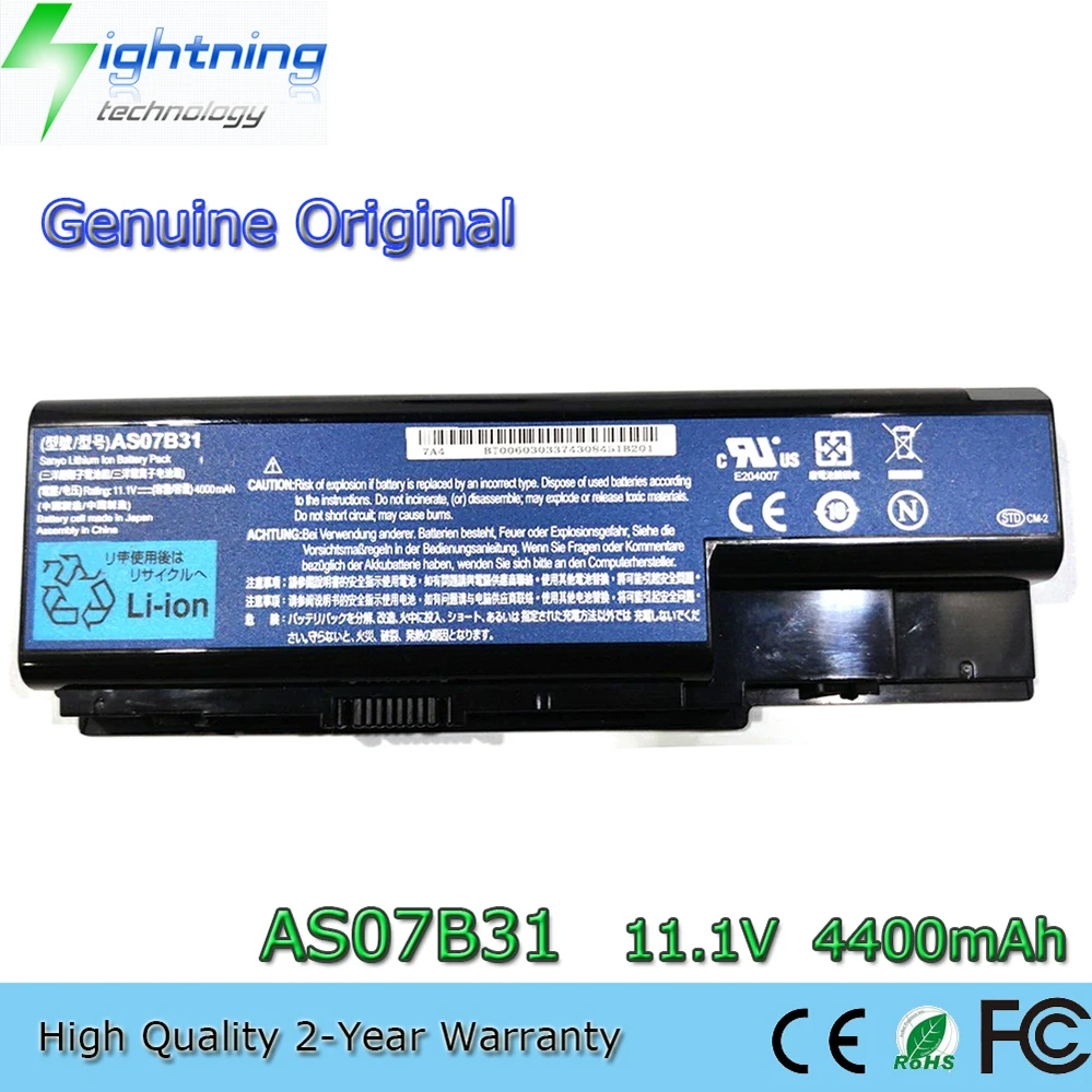 

Genuine Original AS07B31 11.1V 4000mAh Laptop Battery for Acer Aspire 5520 5230 5710ZG 5730ZG AS07B41 AS07B51 AS07B71