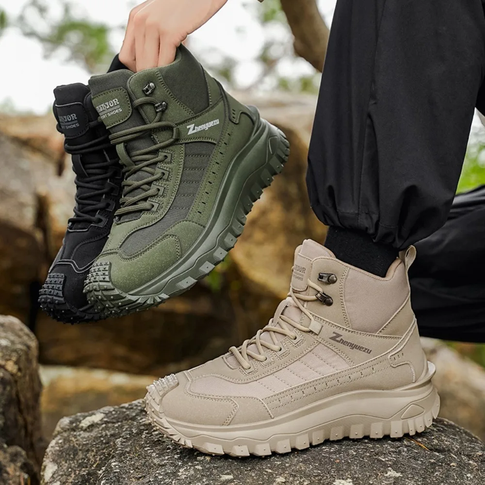 

Men's Desert Combat Boots Outdoor Non-slip Tactical Boots Hiking Desert Ankle Hunting Shoes Work Safty Men Boots Botines Zapatos