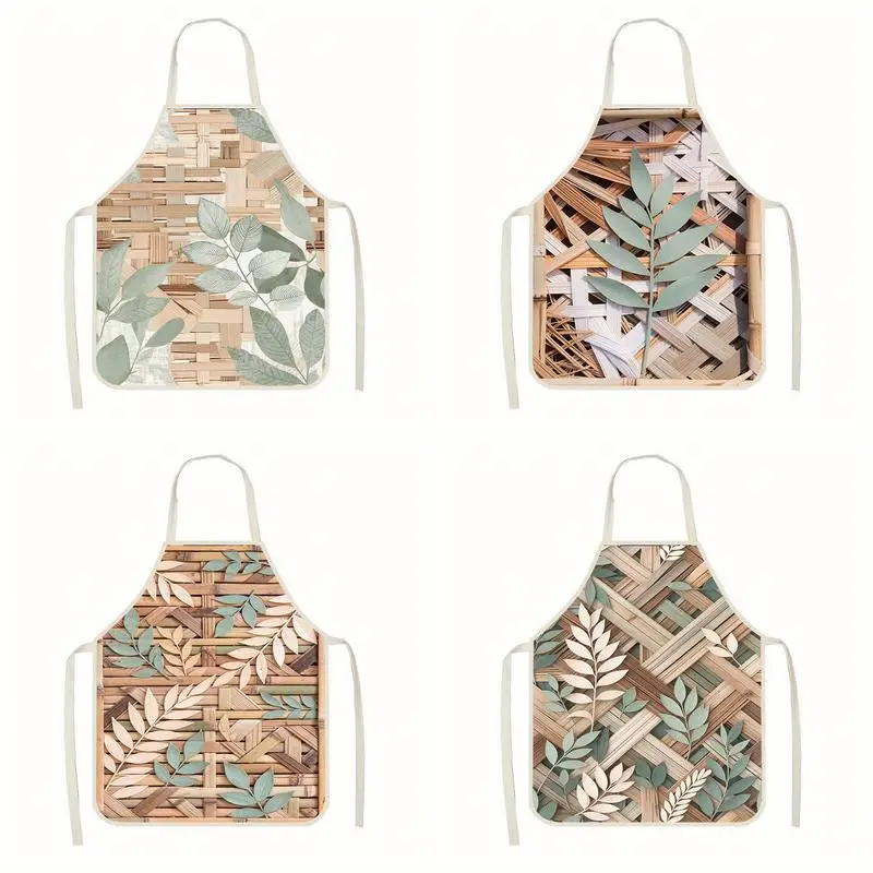 

Leafy Woven Pattern Apron Linen apron, suitable for kitchen cooking, parent-child interaction, painting and other scenarios