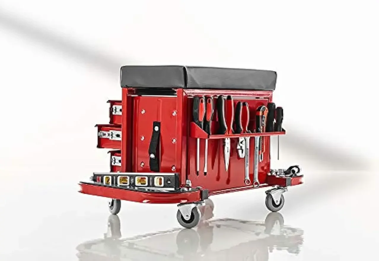 

Rolling Toolbox Stool By Sharper Image Storage Baskets