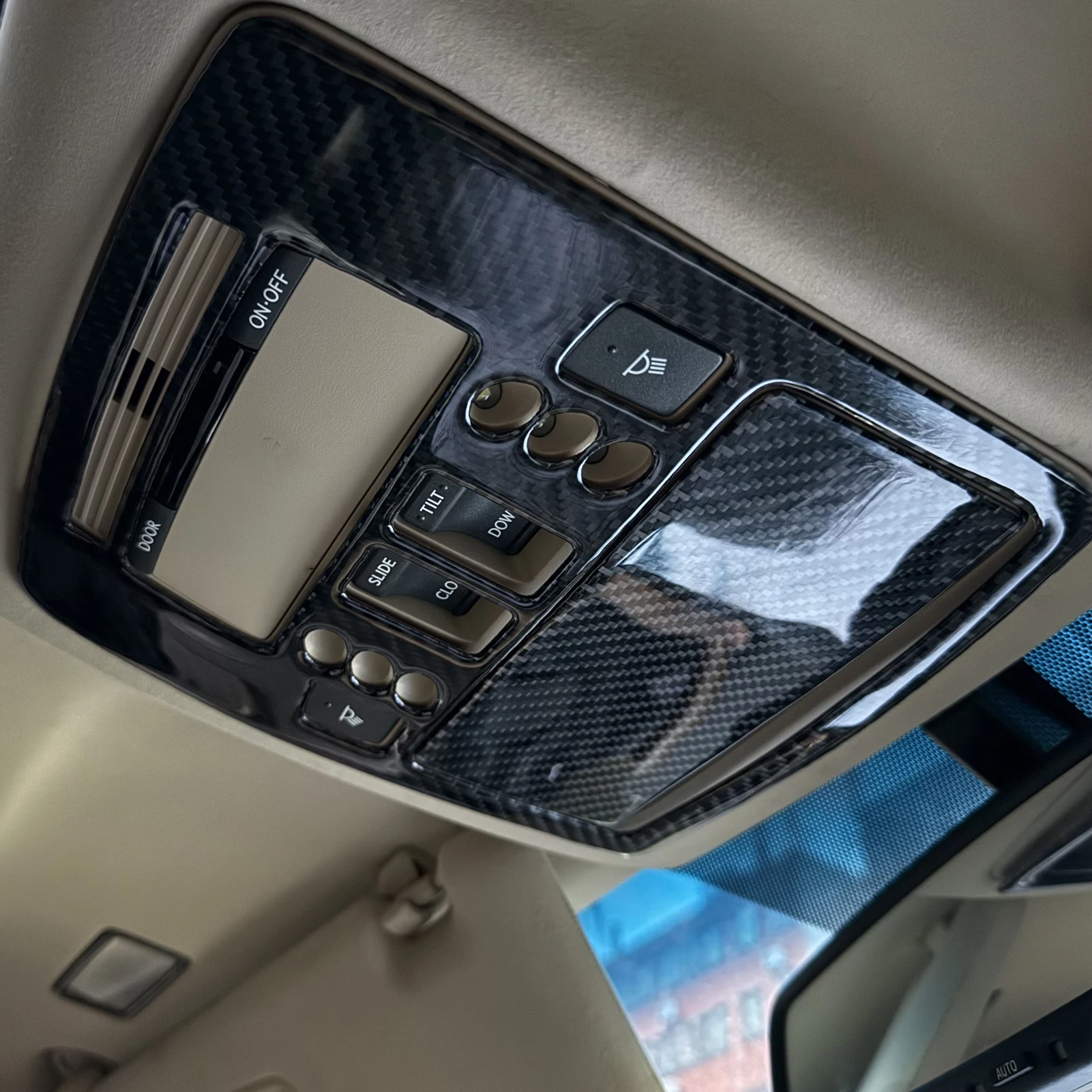 Real Carbon Fiber Car Accessories Reading Light Set Cover Soft Sticker For Lexus ES240 ES350 2006 2007 2008 2009 2010 2011 2012
