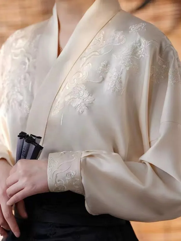 

Spring New Sle Women's Casual Pure Color irt Versatile Outerwear Top Trendy Commute Sle Long Sve V-Ne Faionable ...